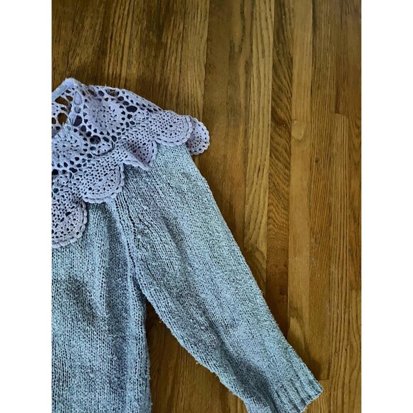 1980s vintage Michael Carrie silk and cotton sweater, M, periwinkle sweater - Picture 2 of 7